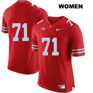 Women's NCAA Ohio State Buckeyes Josh Myers #71 College Stitched No Name Authentic Nike Red Football Jersey XG20Q76VT